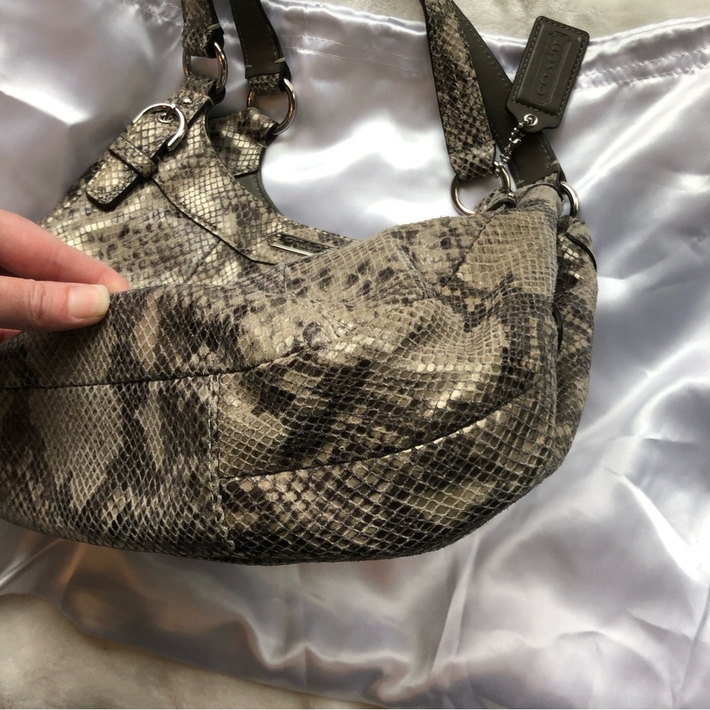 Coach Python Embossed Leather Exotic Hobo Bag F19… - image 7